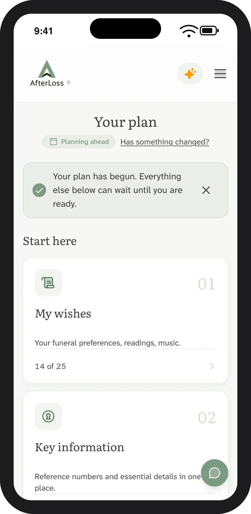 The Planning Mode dashboard inside an AfterLoss case, showing the case overview without urgency tiers or statutory deadlines.